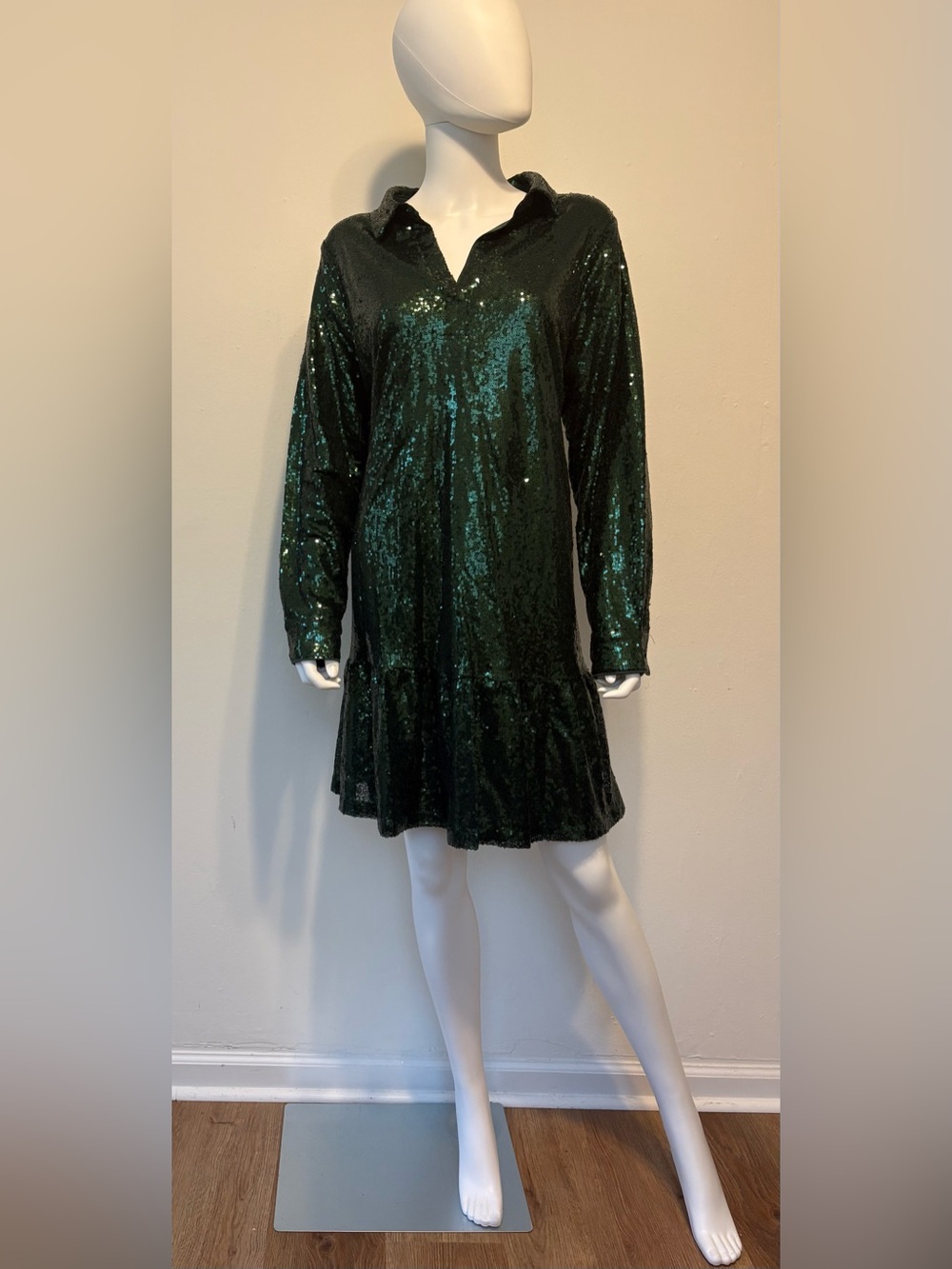 Kids Sequin Party Dress - Green